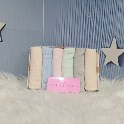 Soft Terry Baby Face Towels – Set of 6 | Box Packing