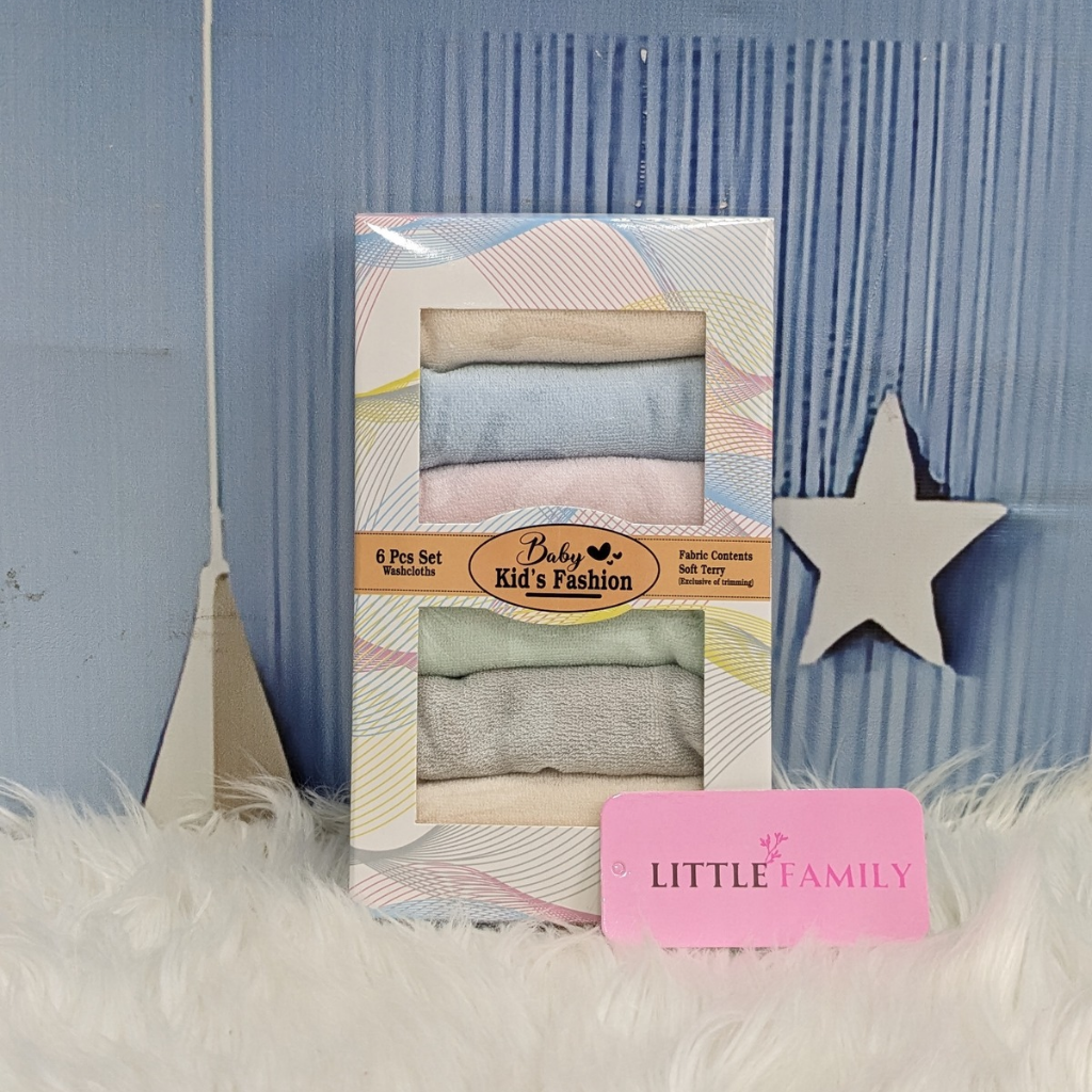 Soft Terry Baby Face Towels – Set of 6 | Box Packing