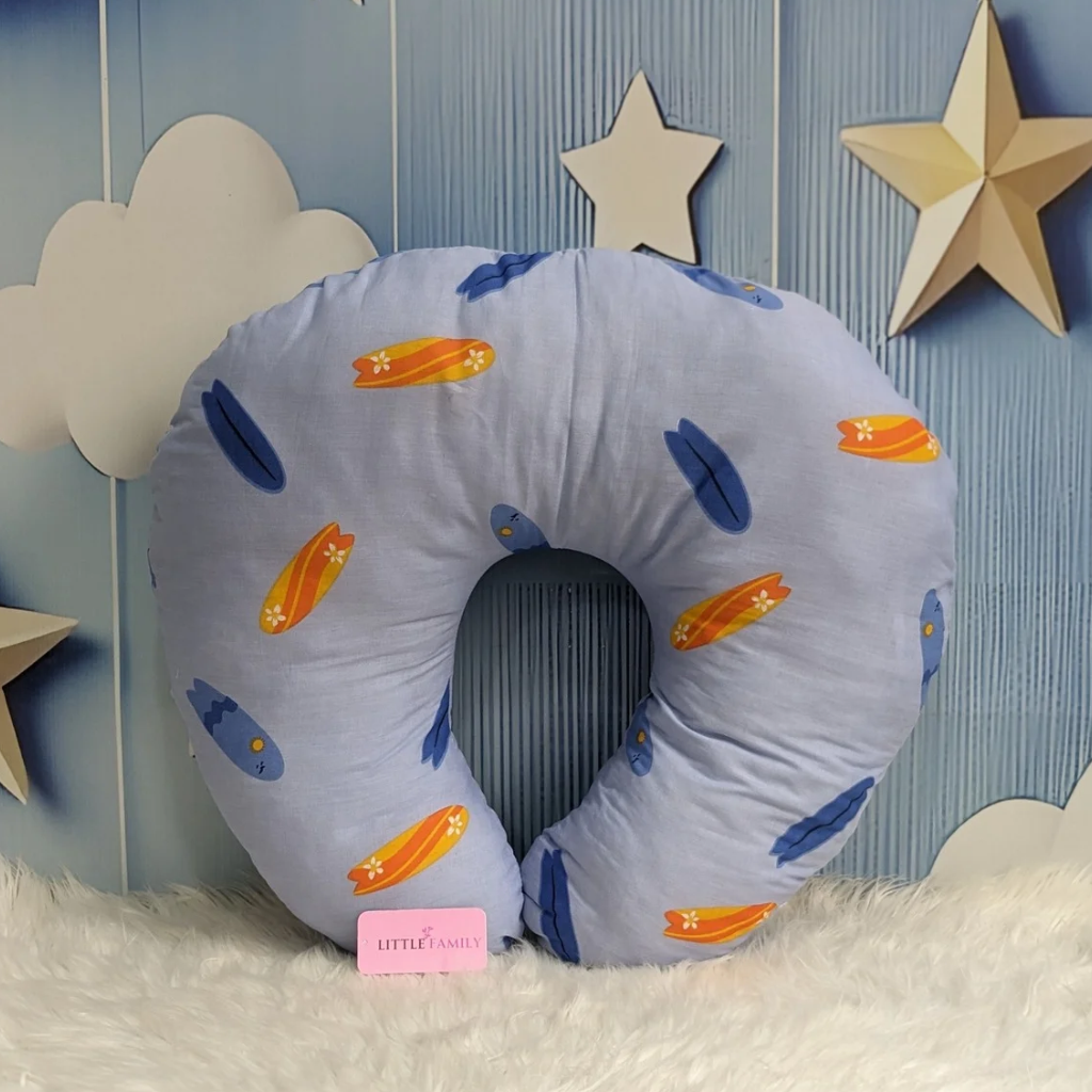 Ocean Breeze Theme Baby Feeding Pillow – Ergonomic Support for Breastfeeding Moms