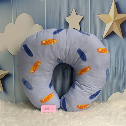 Ocean Breeze Theme Baby Feeding Pillow – Ergonomic Support for Breastfeeding Moms