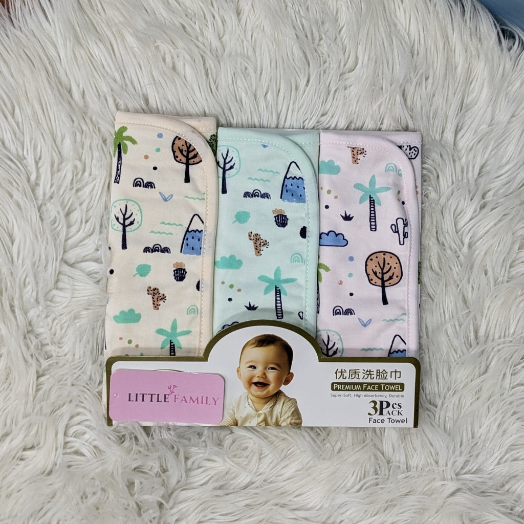 Premium Soft Cotton Baby Face Towels - Mountain