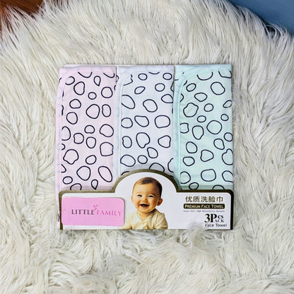 Premium Soft Cotton Baby Face Towels - Pebble Print
