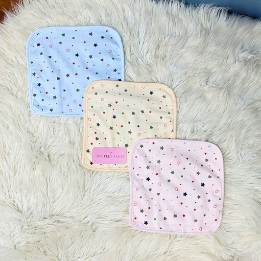 Premium Soft Cotton Baby Face Towels - Starry Heart