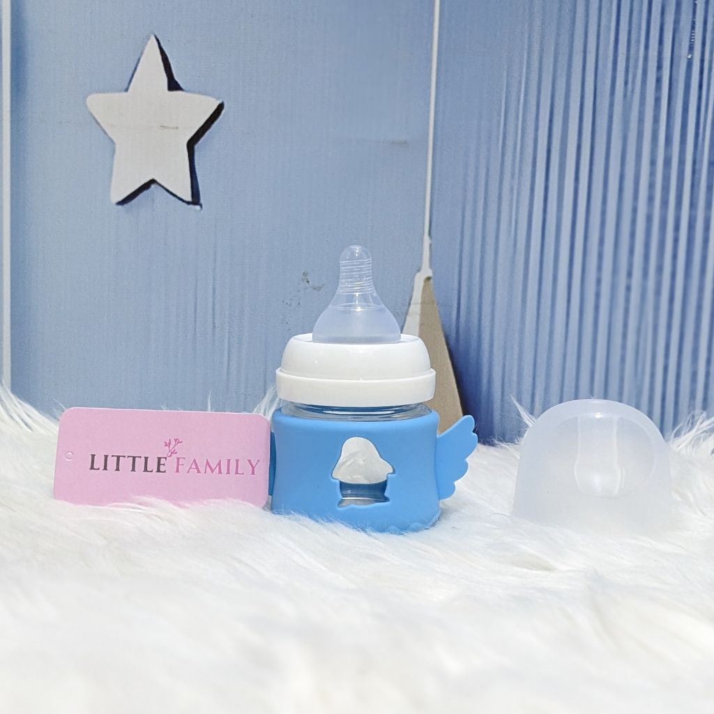 Premium Glass Baby Feeder 3 Oz | Angel Wings