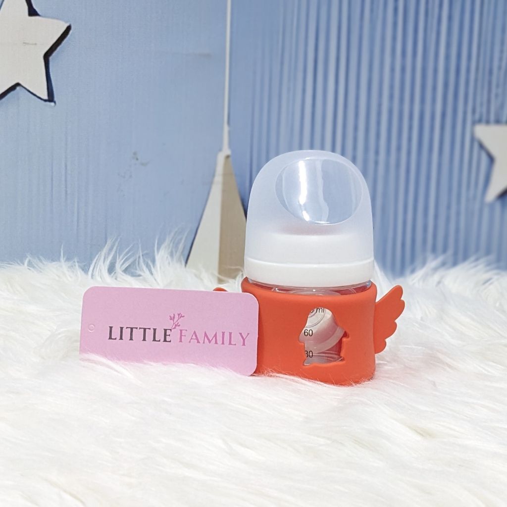 Premium Glass Baby Feeder 3 Oz | Angel Wings