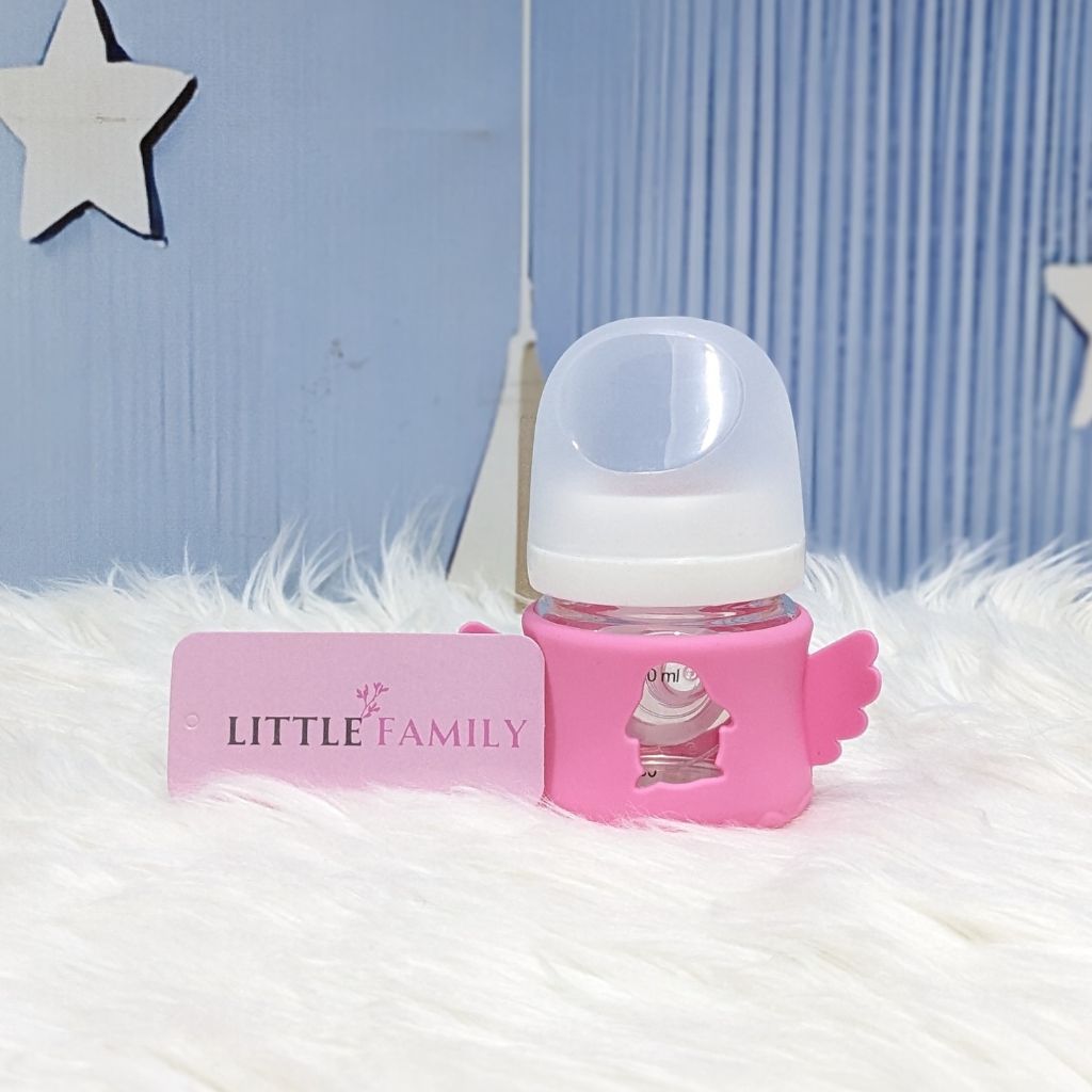 Premium Glass Baby Feeder 3 Oz | Angel Wings