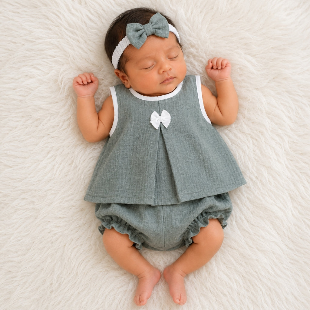 Premium Baby Frock Set with Nappy