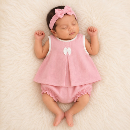 Premium Baby Frock Set with Nappy