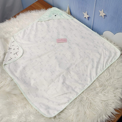 Premium Baby Hooded Wrapping Sheet | Green Paris