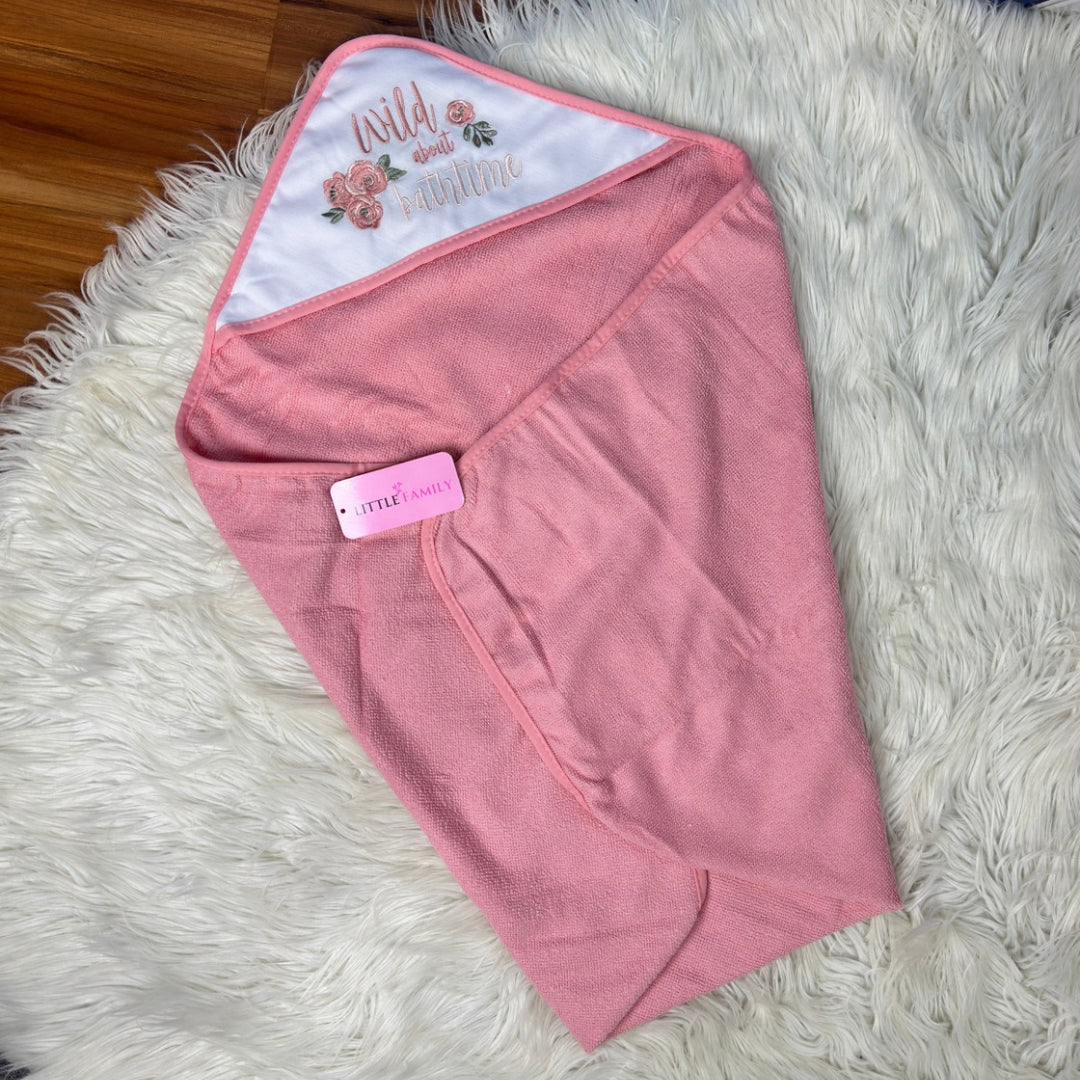 Premium Baby Hooded Towel Set – "Rose Floral"
