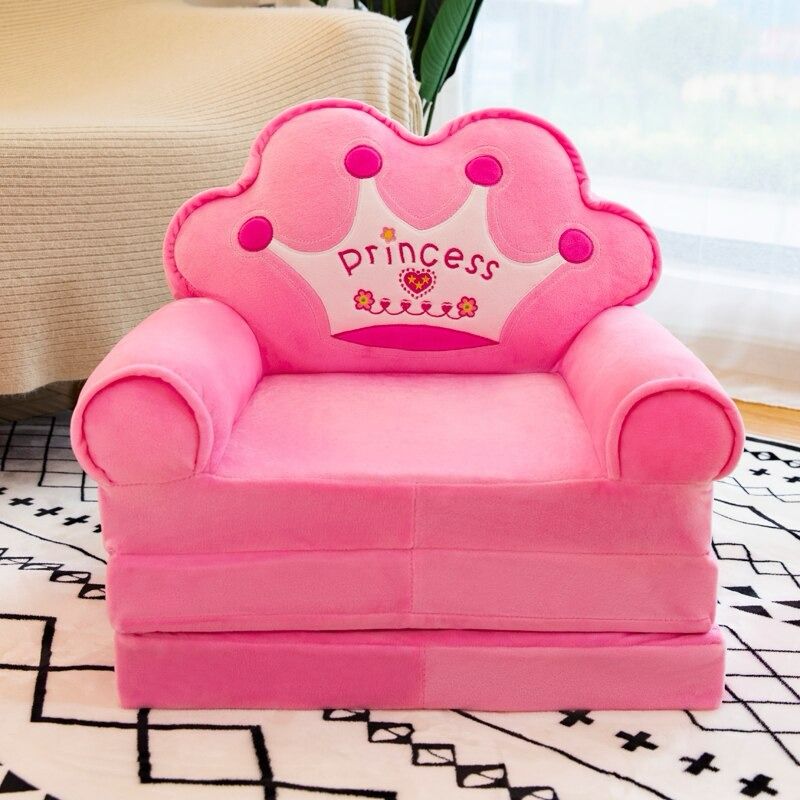 Little Prince-Princess Embriodered 3 layers Kids Folding Sofa Cum Bed
