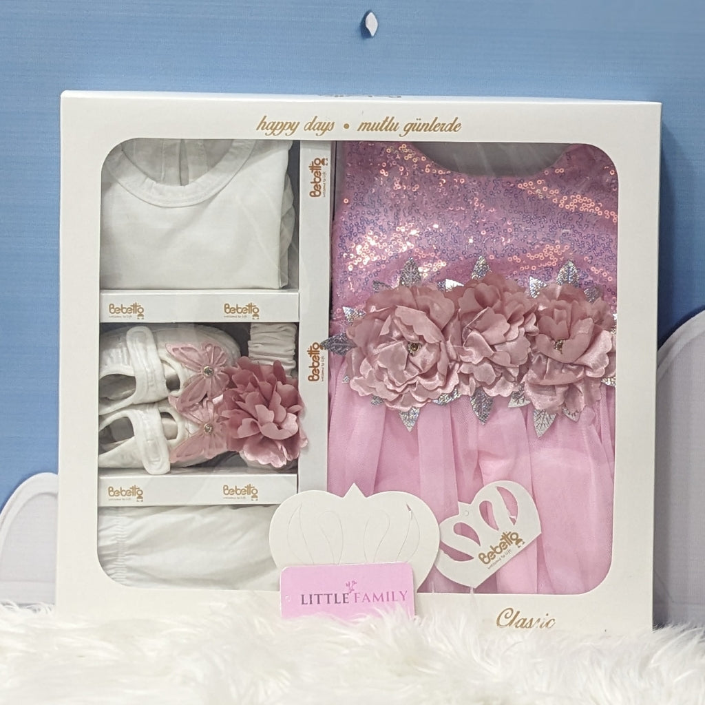 Premium Newborn Baby Frock Set | Pink