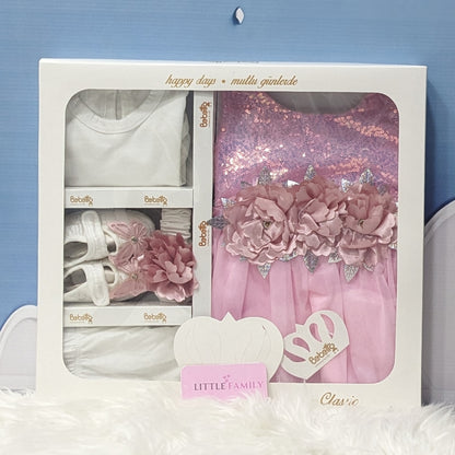 Premium Newborn Baby Frock Set | Pink