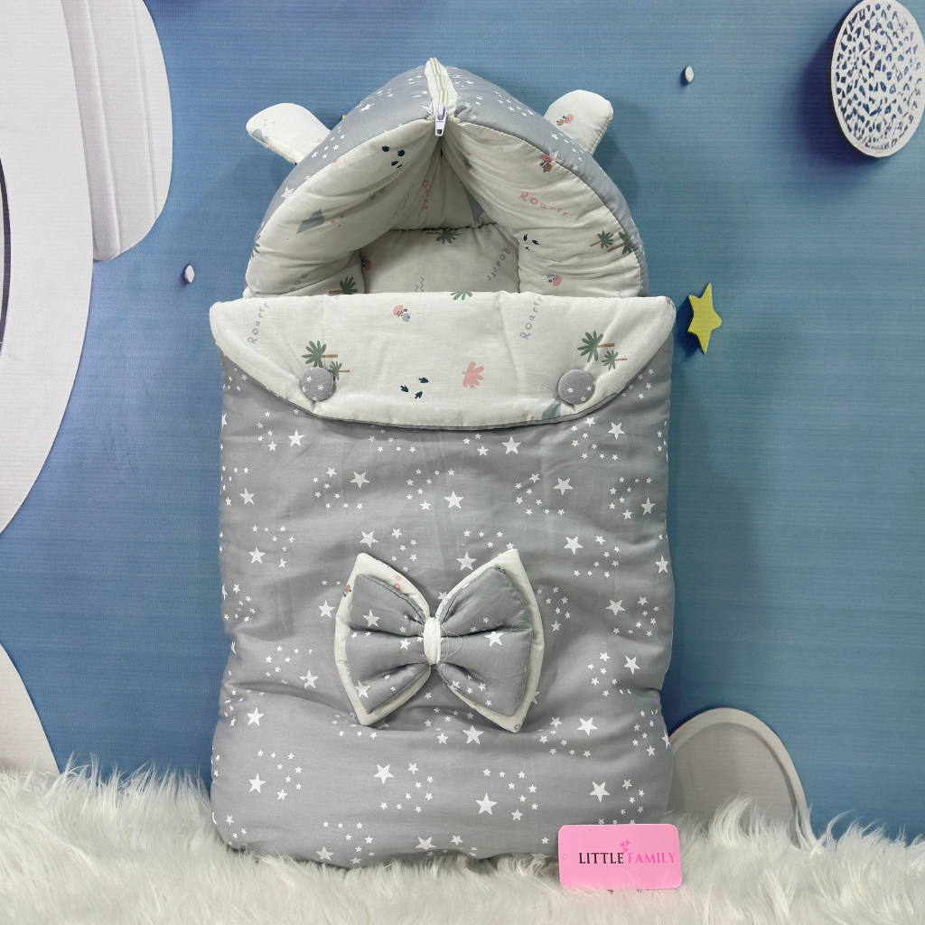 Starry Dreams Baby Bedding Set - 8 Pieces (Light Grey)