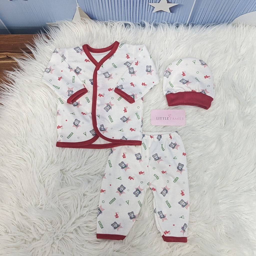 Newborn 3-Piece Cotton Outfit Set – Pack of 3