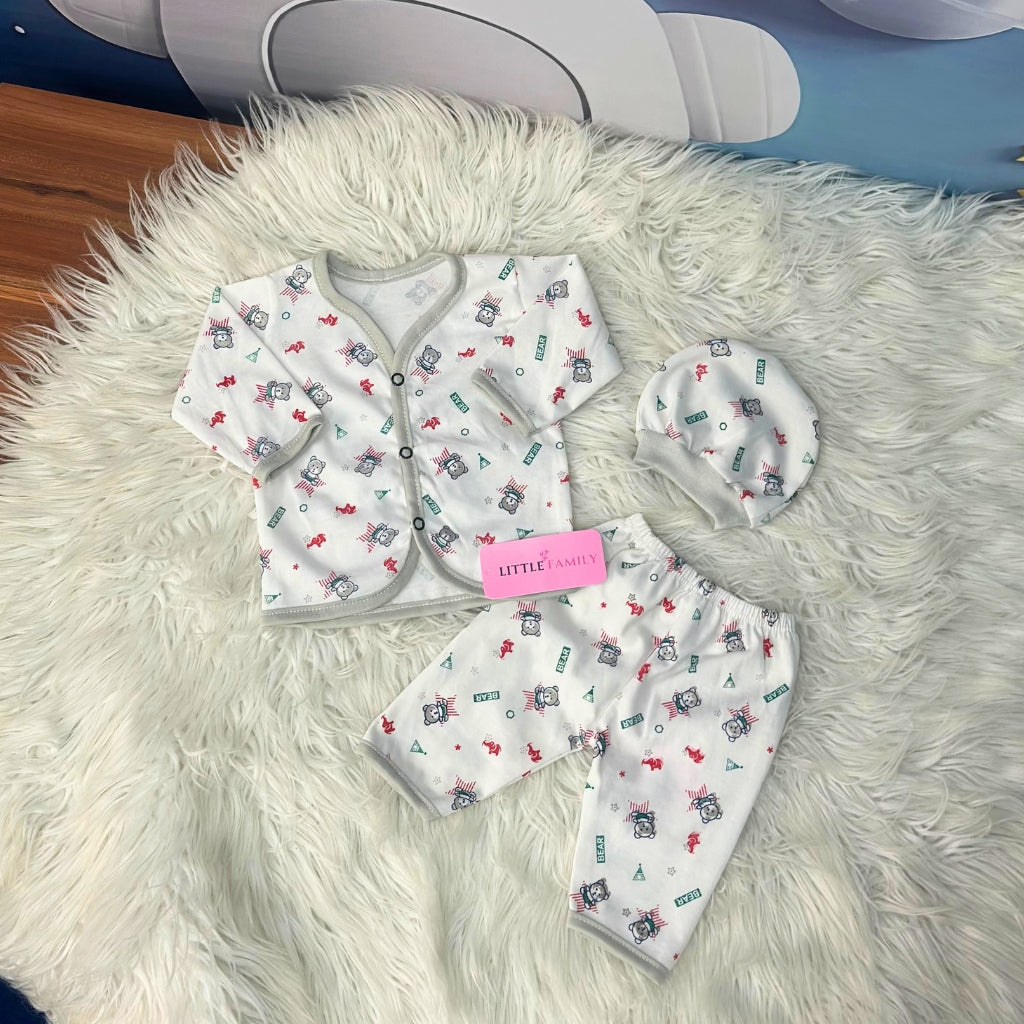 Newborn 3-Piece Cotton Outfit Set – Pack of 3