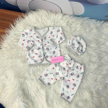 Newborn 3-Piece Cotton Outfit Set – Pack of 3