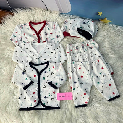Newborn 3-Piece Cotton Outfit Set – Pack of 3