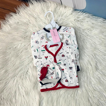 Newborn 3-Piece Cotton Outfit Set – Pack of 3