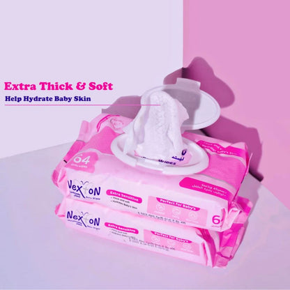 Nexton Baby Wipes (Extra Sensitive Pink) 64 pcs
