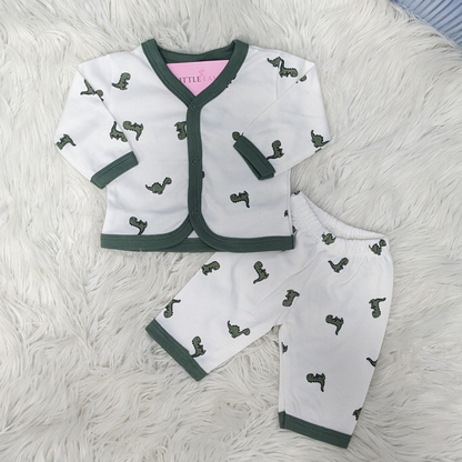 Premium Baby 2-Piece Baby Outfit Set – Green Dino
