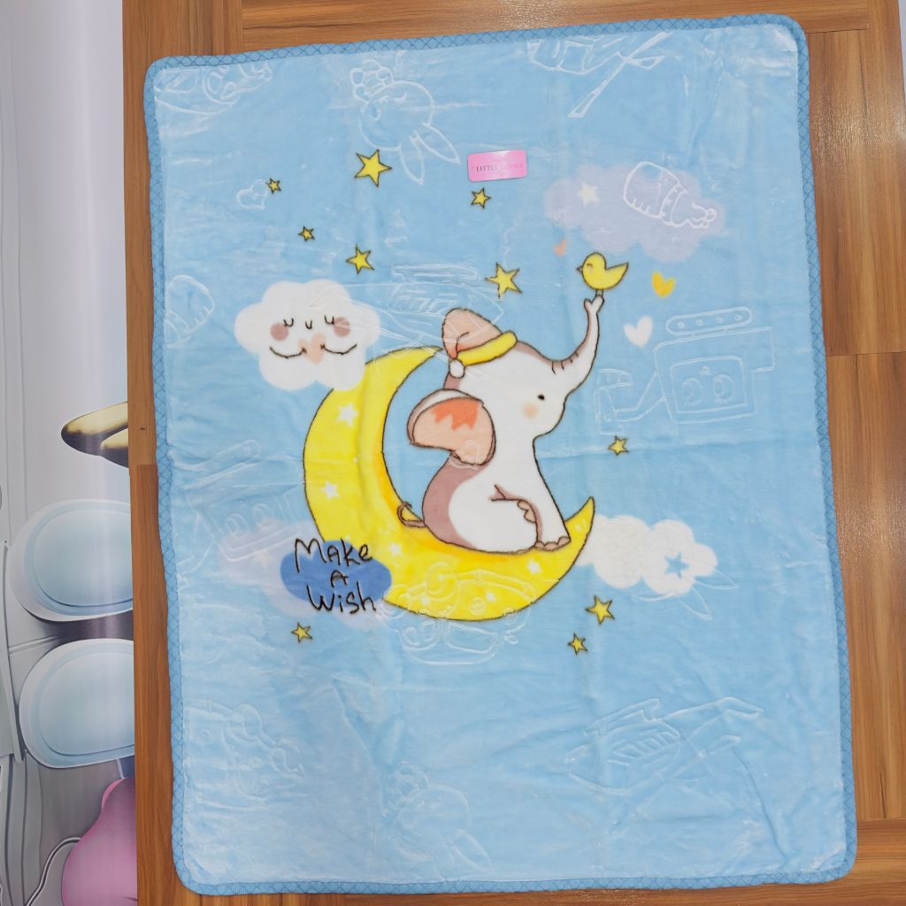 Premium Baby Soft Blanket – Moonlight Elephant