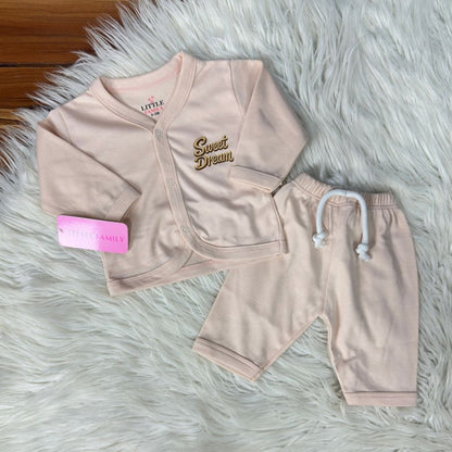 Premium 2-Piece Baby Night Suit | "Sweet Dream" Print - Skin