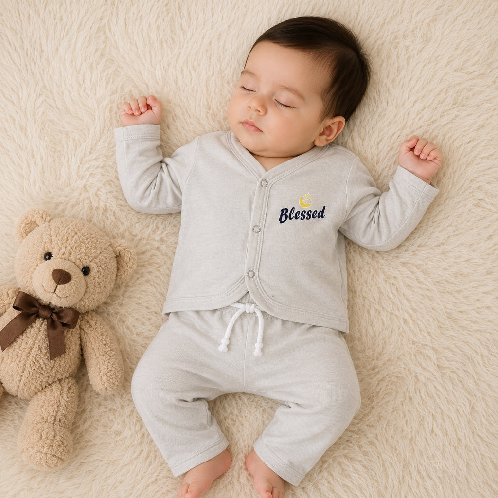 Premium Baby 2-Piece Night Suit - White