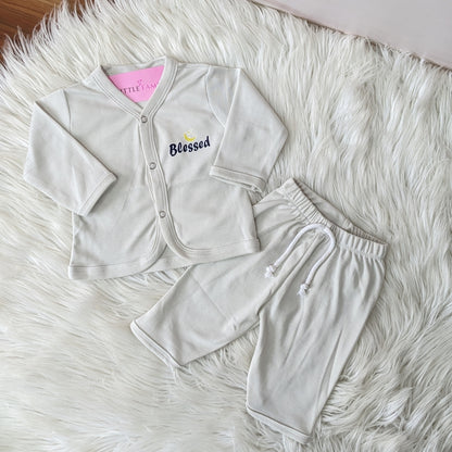 Premium Baby 2-Piece Night Suit - White