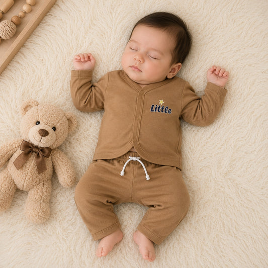 Premium Baby 2-Piece Night Suit - Brown