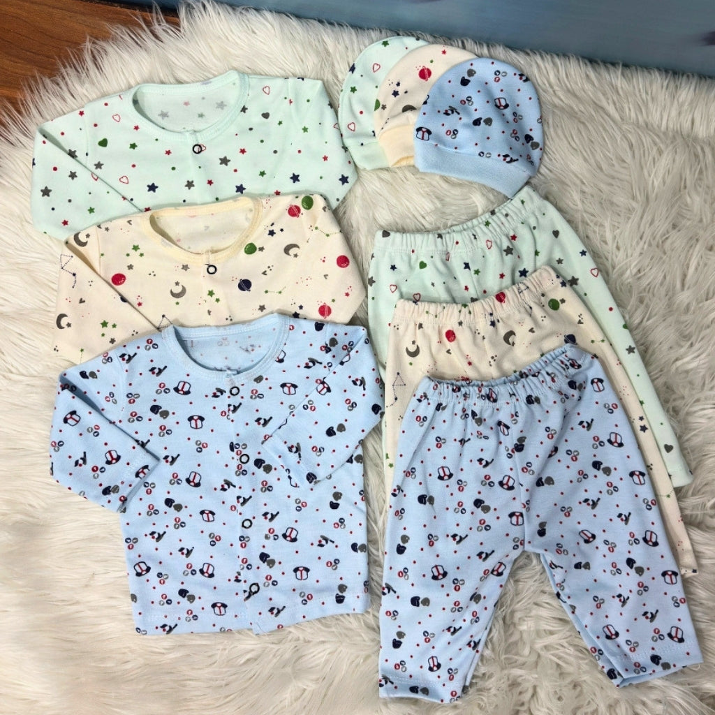 Premium 3-Piece Cotton Outfit Set – Pack of 3