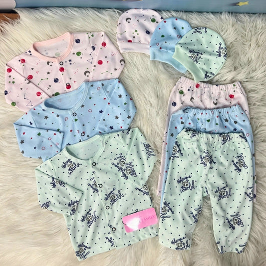 Premium 3-Piece Cotton Outfit Set – Pack of 3