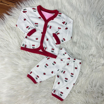 Premium Baby 2-Piece Baby Outfit Set – Red Cherry