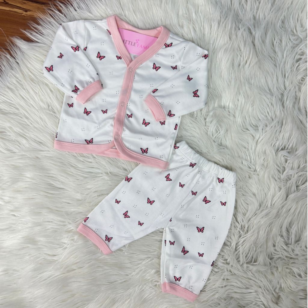 Premium Baby 2-Piece Baby Outfit Set – Pink Butterfly