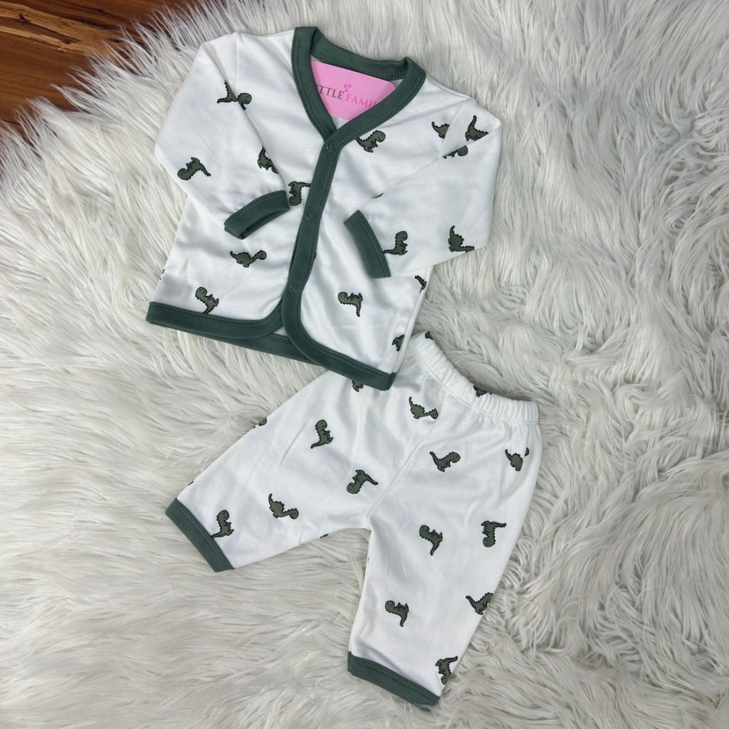 Premium Baby 2-Piece Baby Outfit Set – Green Dino