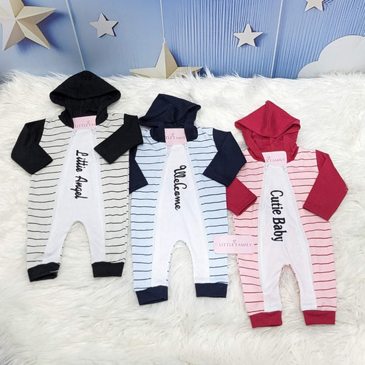 Premium Hooded Baby Romper | Pack of 3 (Set 2)