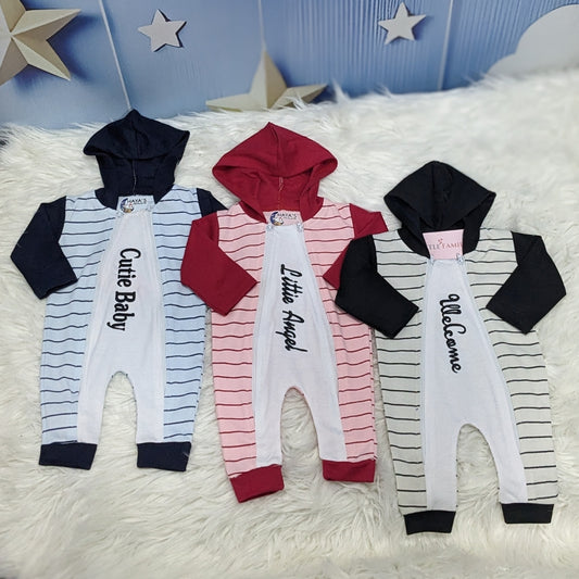 Premium Hooded Baby Romper | Pack of 3 (Set 3)