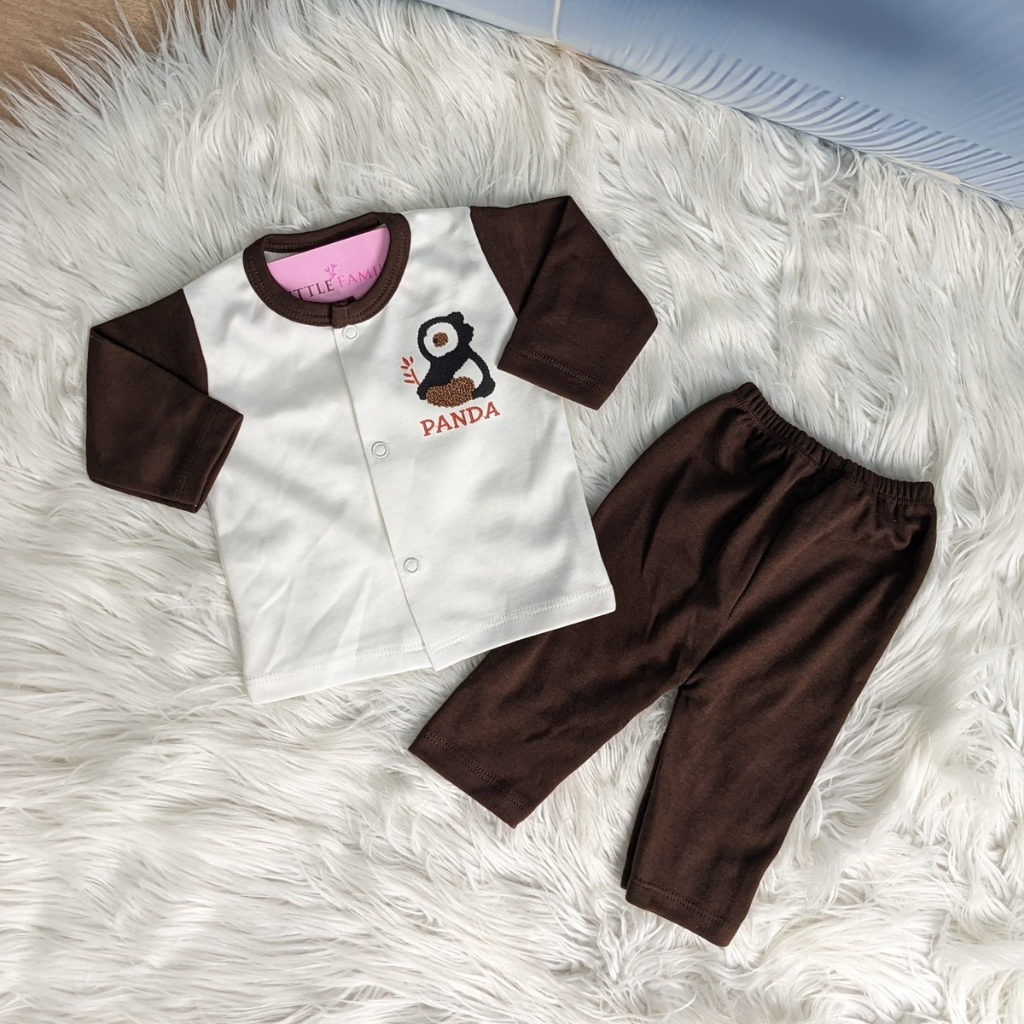 Premium 10 Piece Baby Starter Set | Panda Theme - Brown