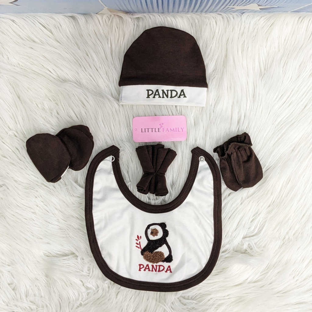 Premium 10 Piece Baby Starter Set | Panda Theme - Brown