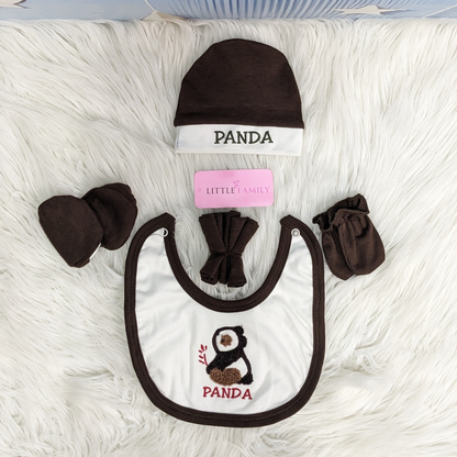 Premium 10 Piece Baby Starter Set | Panda Theme - Brown