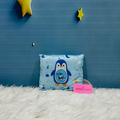 Premium 7-Piece Penguin Velvet Baby Bedding Set - Blue