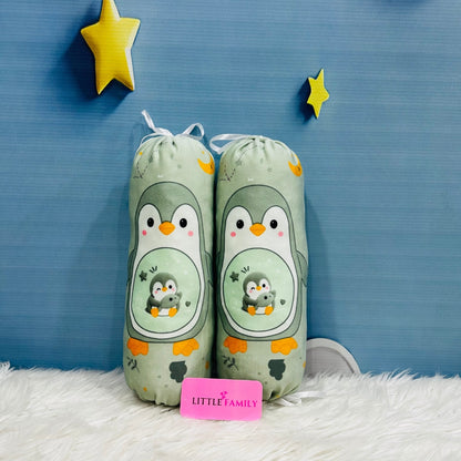 Premium 7-Piece Penguin Velvet Baby Bedding Set - Green