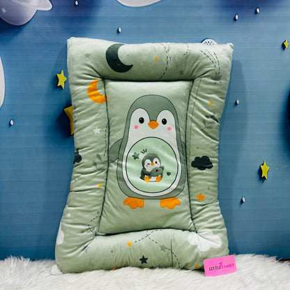 Premium 7-Piece Penguin Velvet Baby Bedding Set - Green