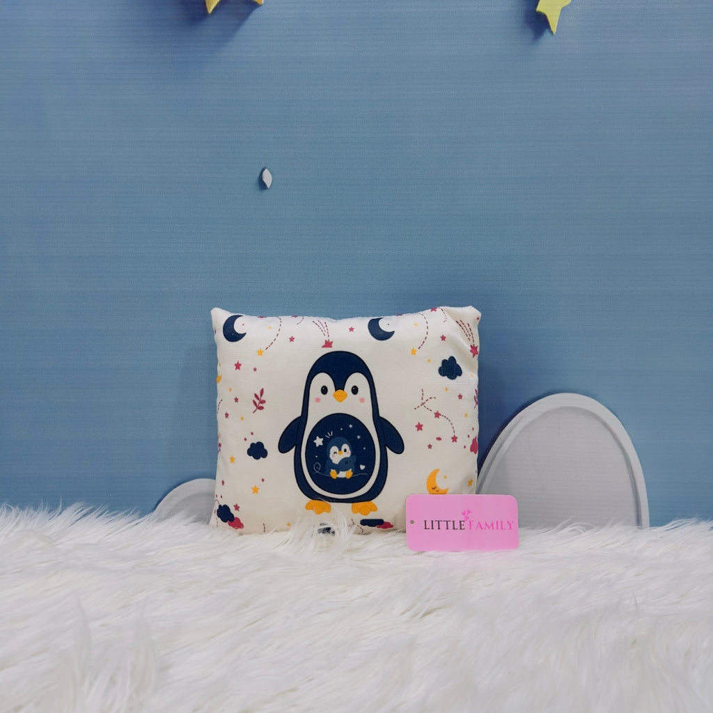 Premium 7-Piece Penguin Velvet Baby Bedding Set - Navy Blue