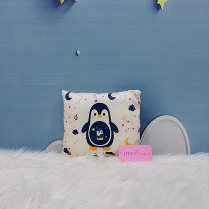 Premium 7-Piece Penguin Velvet Baby Bedding Set - Navy Blue