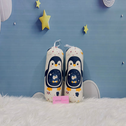 Premium 7-Piece Penguin Velvet Baby Bedding Set - Navy Blue