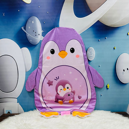 Premium 7-Piece Penguin Velvet Baby Bedding Set - Purple