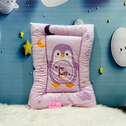 Premium 7-Piece Penguin Velvet Baby Bedding Set - Purple