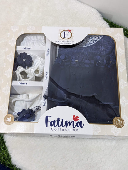 F-1435 Baby Frock Set – Soft Cotton Elegance for Newborns