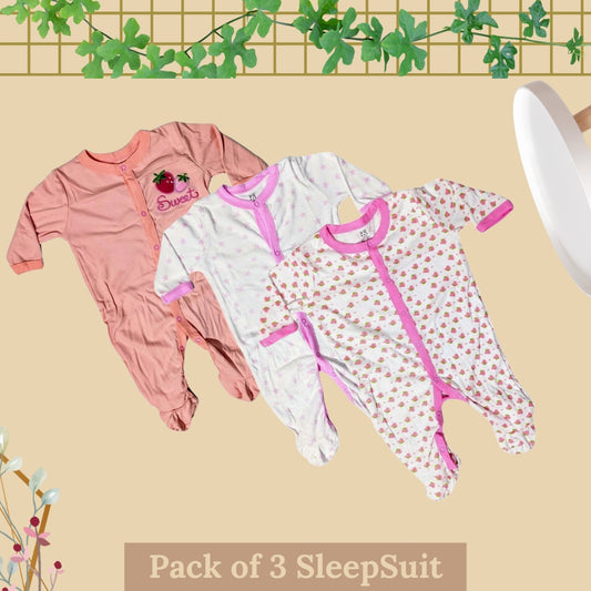 Pack of 3 Winter SleepSuit